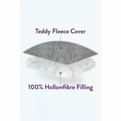 Slumberdown 2 Pack Teddy Fleece Medium Support Pillows For Unisex -Moda in Pelle Store unnamed file 209