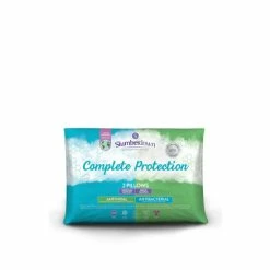 Slumberdown 2 Pack Complete Protection Anti Viral Medium Support Pillows For Unisex