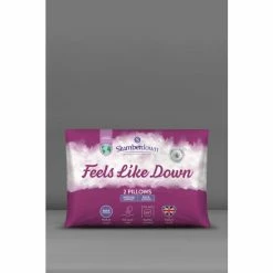 Slumberdown 2 Pack Feels Like Down Medium Support Pillows For Unisex