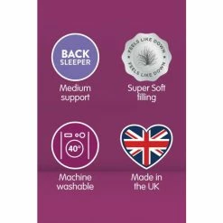 Slumberdown 2 Pack Feels Like Down Medium Support Pillows For Unisex -Moda in Pelle Store unnamed file 68